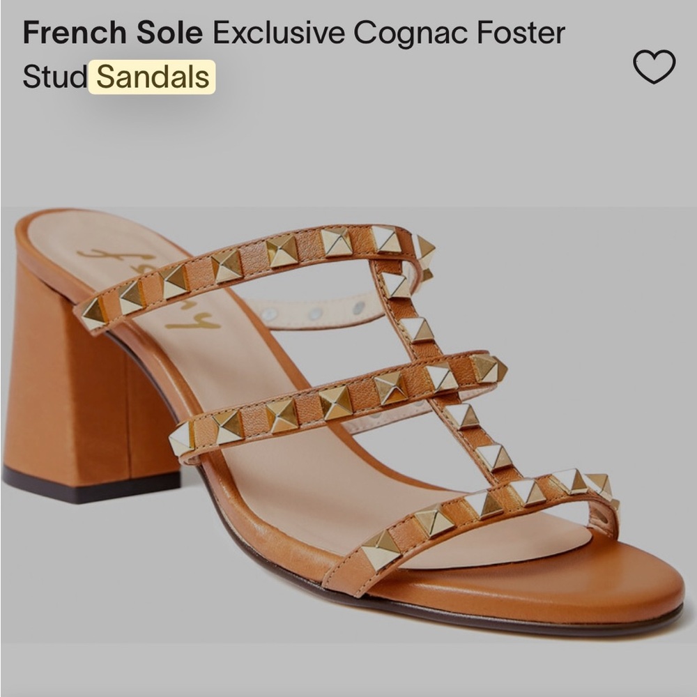 French Sole Cognac Studded Sandals